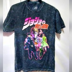 JoJo's Bizarre Adventure - Glowing Pink Cast Children Logo T-Shirt: Medium